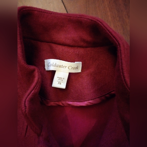 Coldwater Creek Knit Jacket Front Designer Buttons Burgundy Red Sz 8p - Picture 2 of 8
